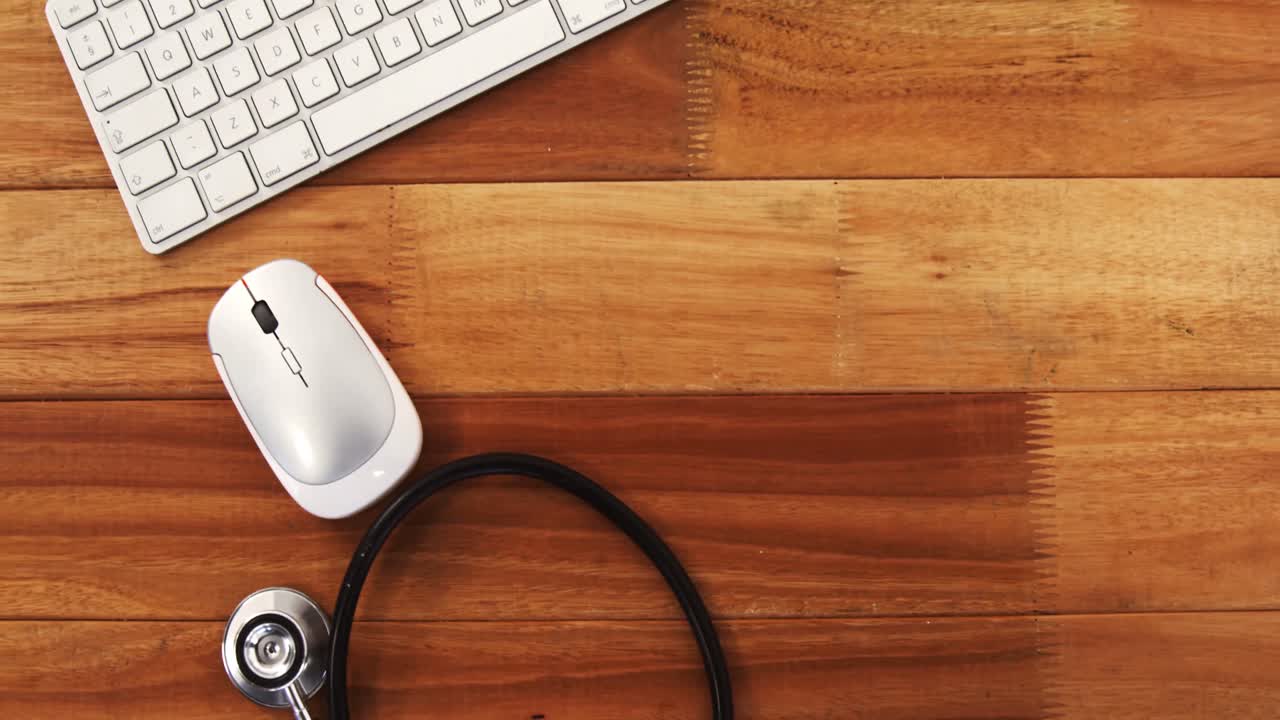 Stethoscope with a keyboard and mouse