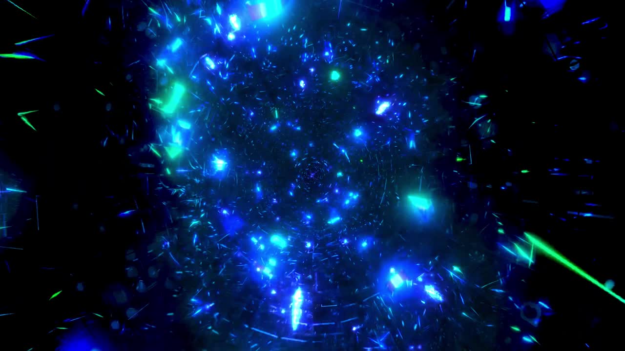 중심에서 퍼지는 입자, 속도 감각과 함께 배경 비디오, 워프 영역, 인터넷