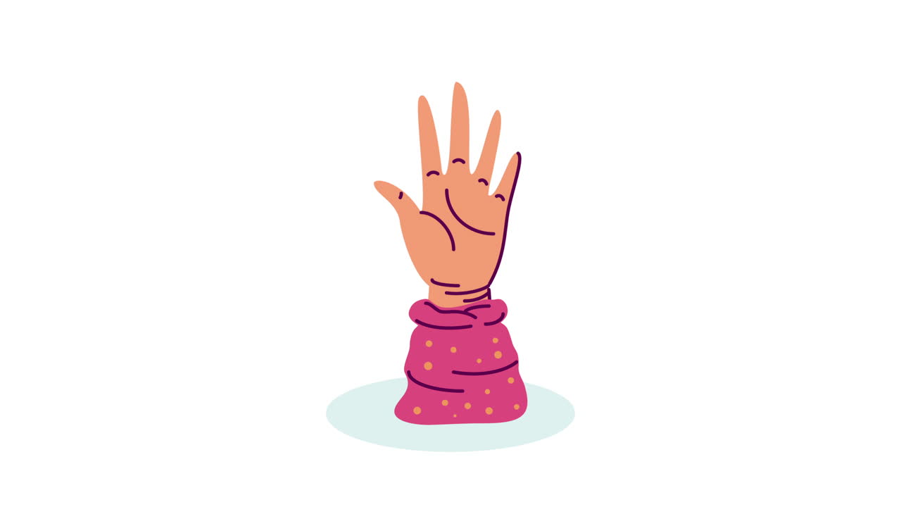 La mano levantada