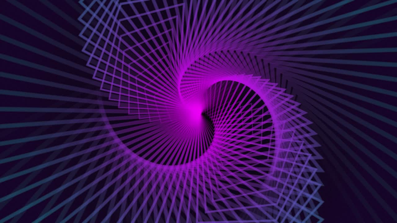 fondo retro abstracto brillante corredor futurista polígono púrpura cuadrícula de alambre túnel ondas de movimiento bucle sin costuras resolución 4k. cyberpunk geometría luz ultravioleta fluorescente.