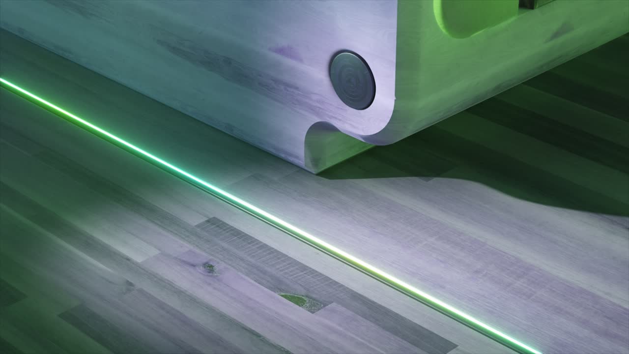 diseño interior moderno con esfera verde e iluminación