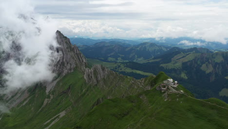 Revealing-Drone-Shot-Of-Berggasthaus-Schäfler-In-Switzerland