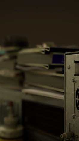 dusk in a creative workspace with organized notebooks and gear