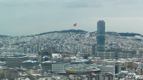 snowy cityscape of istanbul