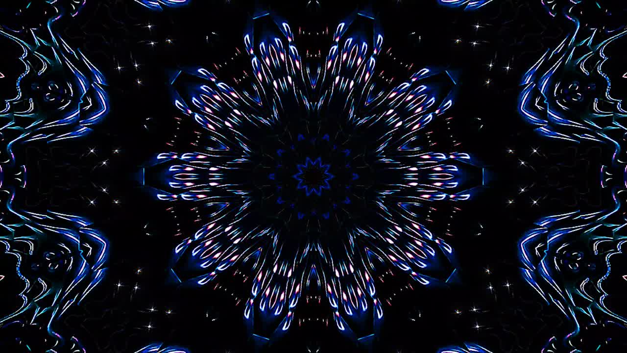 Abstract Kaleidoscope pattern with full colors. Magic mandala. 4k