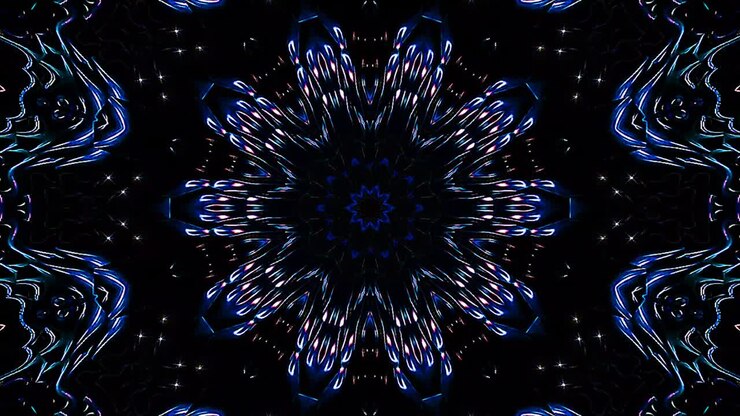 Abstract Kaleidoscope pattern with full colors. Magic mandala. 4k