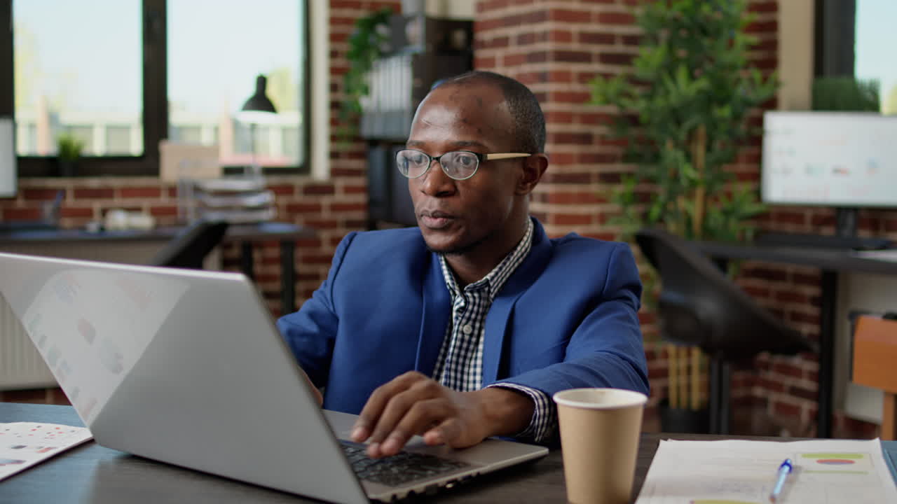 Entrepreneur with impairment working in disability friendly office