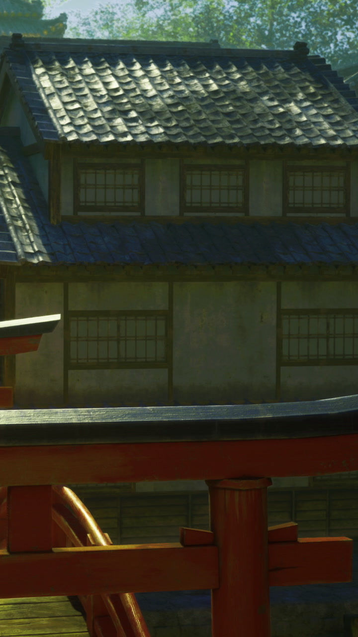 Building near water with traditional architecture in a quiet setting