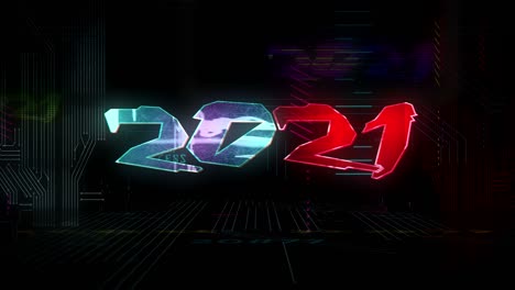 animación futurista de estilo cyberpunk del año 2021