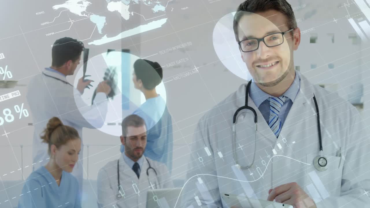 animación de las estadísticas sobre el personal médico