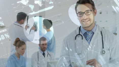 animación de las estadísticas sobre el personal médico