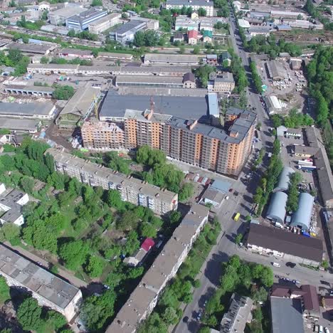 top view on the panorama of city