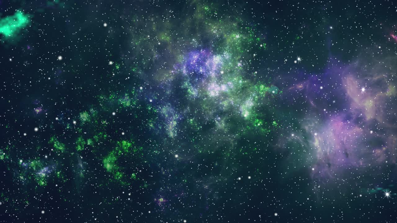 Pianeti e galassia, fantascienza, spazio profondo, campo stellare, animazione in loop 4K, sfondo universo