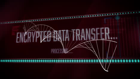 Processing scientific data, DNA strand and binary coding animation in school setting