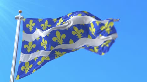bandera del departamento de seine y marne en la región de île-de-france, francia.