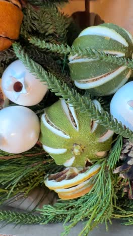 dried citrus and pine cone wreath