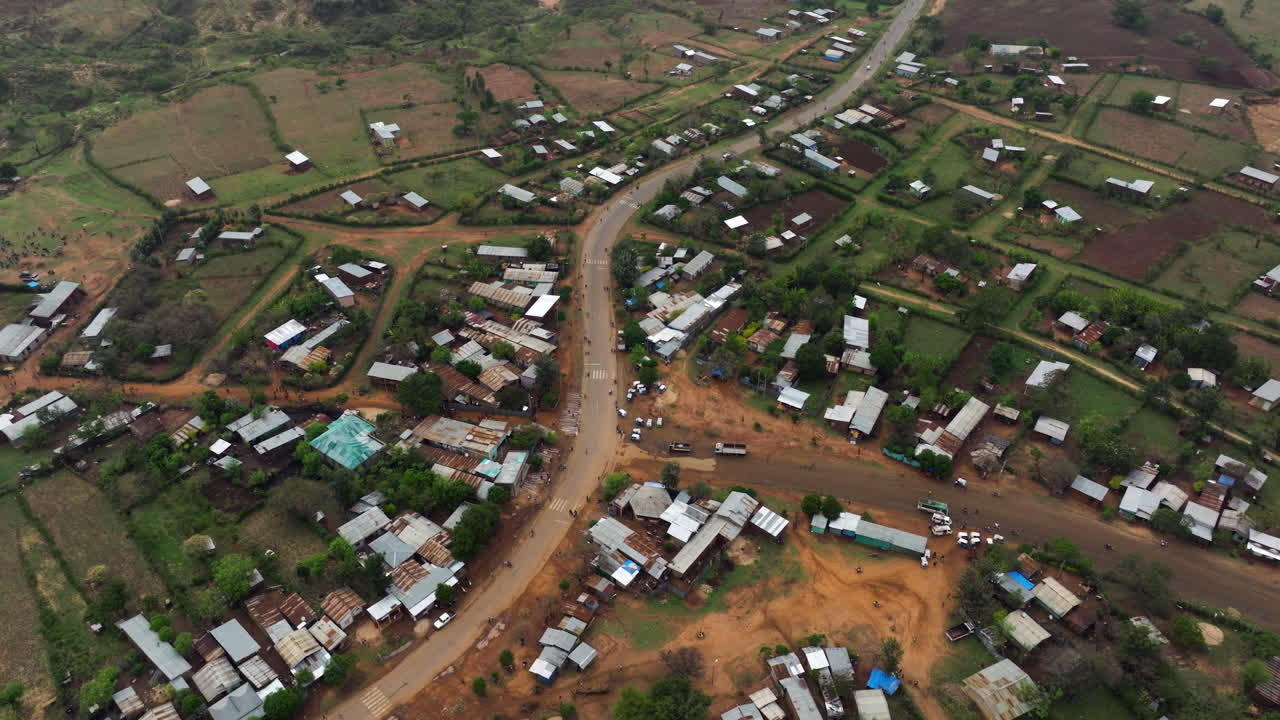 Aerial view of Kako village in the Omo Valley, Ethiopia