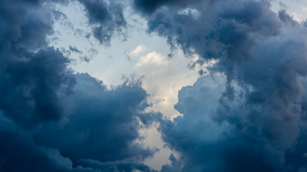 Dark clouds developing overhead in a dramatic time lapse view