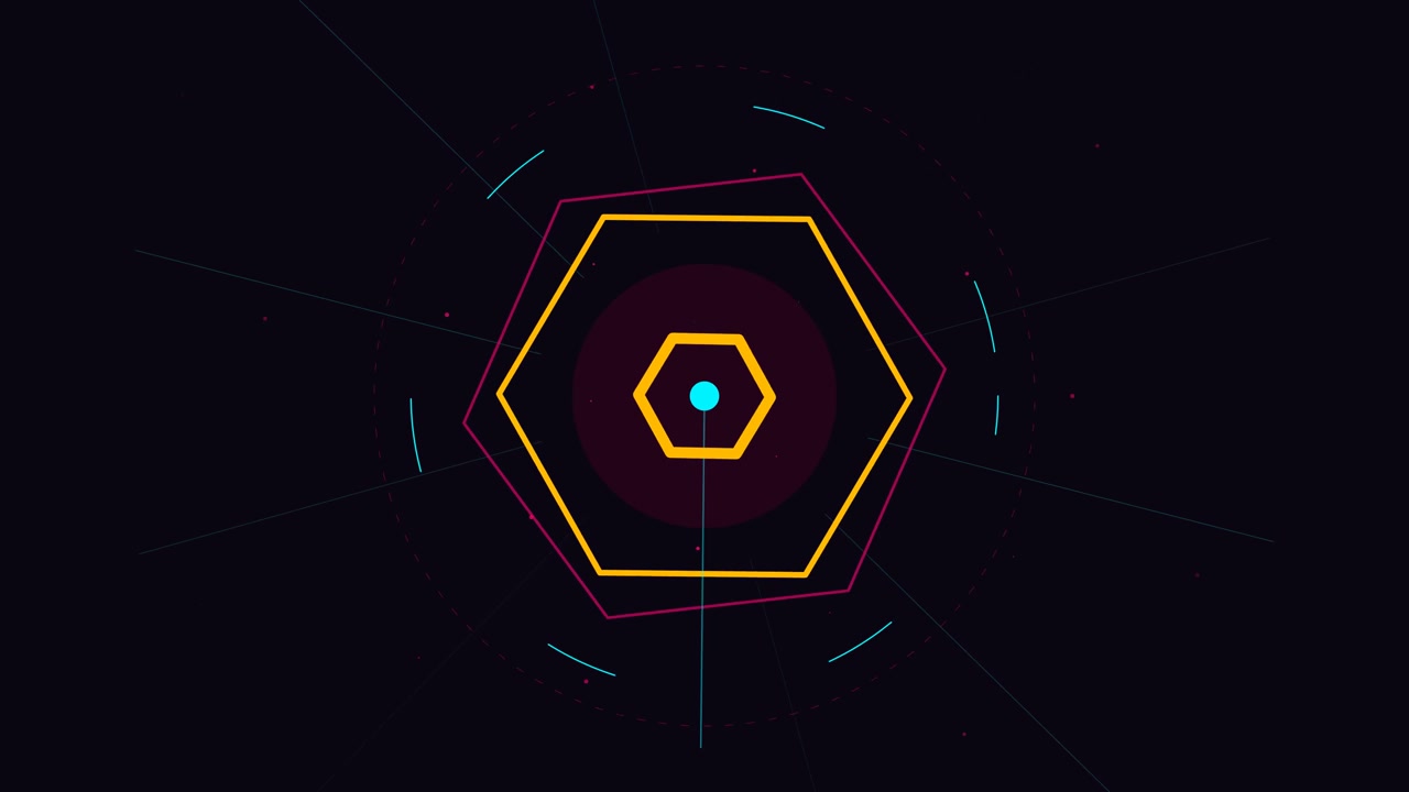 Abstract Geometric Motion Graphics with Pulsing Hexagons