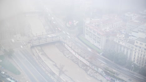 winter morning timelapse in santiago de chile with clouds