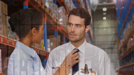 animación del procesamiento de datos sobre las personas que trabajan en el almacén