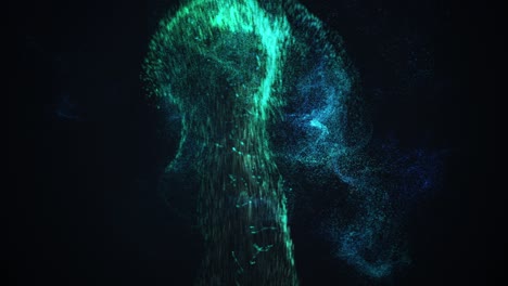 motion of blue dust splashes isolated on black background.