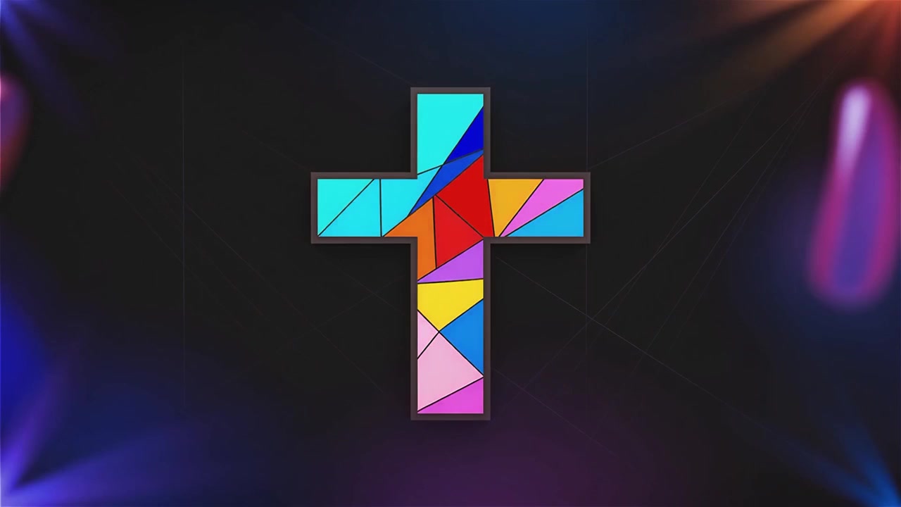 Croce Cristiana Luce Celestiale Sfondo per il Culto.