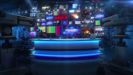 noticias de televisión conjunto de estudio virtual - bucle de fondo 4k