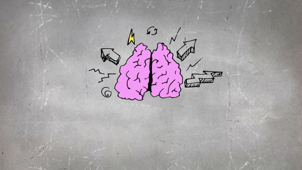 esbozo de cerebro e iconos