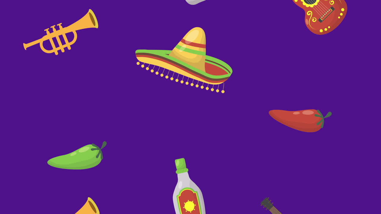 animazione viva mexico con oggetti della cultura messicana