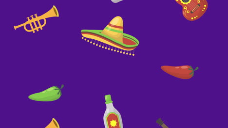 viva mexico animation with mexican culture items