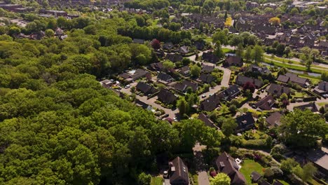 aerial view of a dutch suburban town