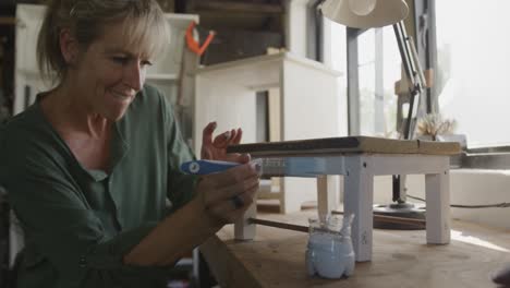 woman doing diy at home