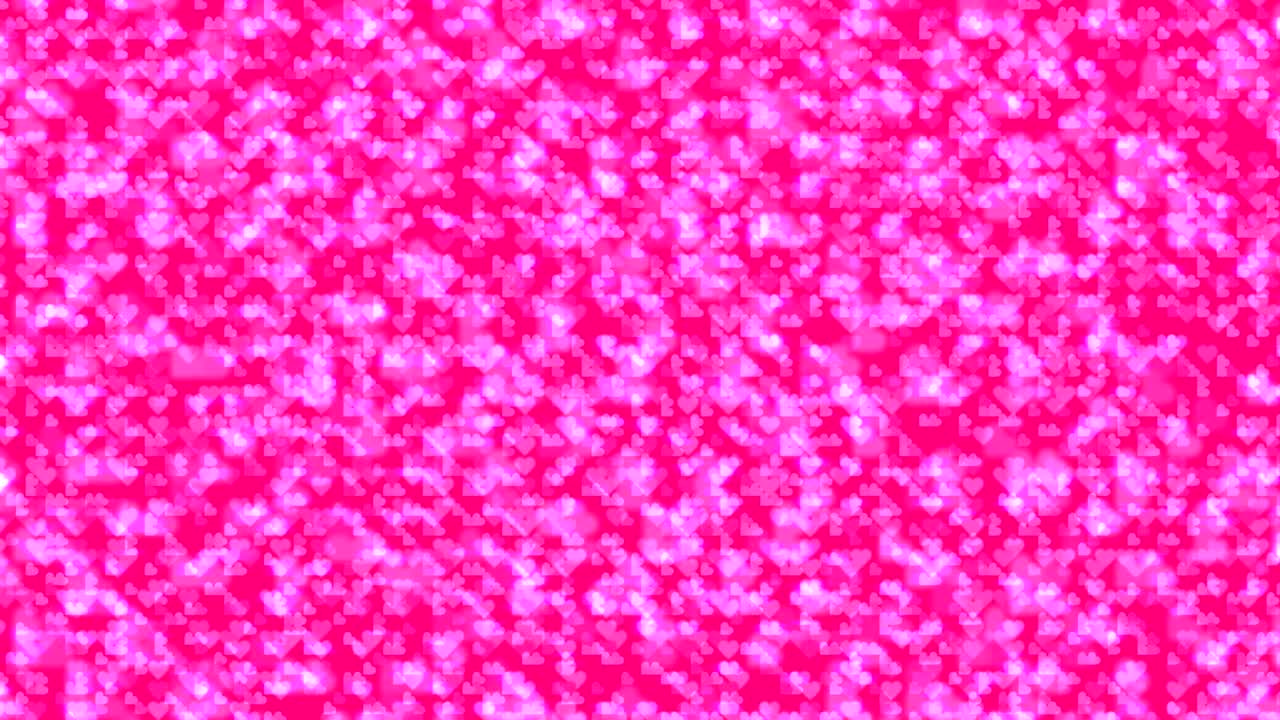 Abstract valentine love heart pink color glowing pattern background moving, seamless looping animation 4K