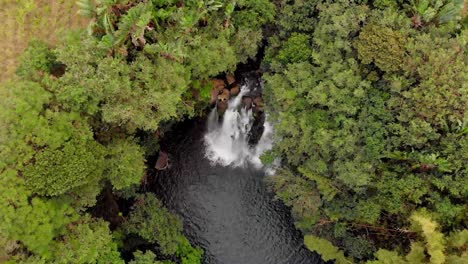 eau blue waterfall drone shot in 4k