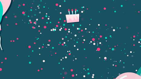 motion graphic of happy birthday lettering with cake