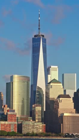 magnificent cityscape of new york, iconic skyscrapers visible from new jersey