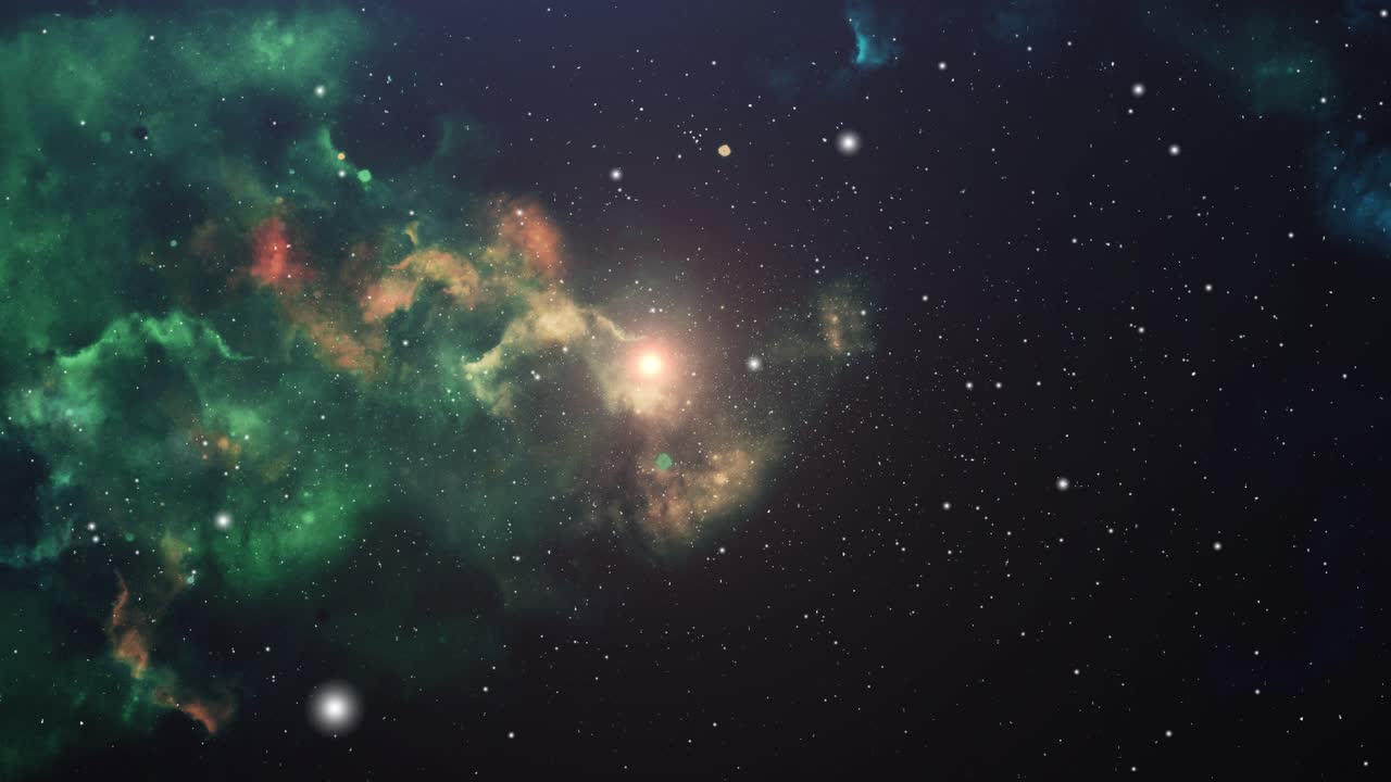 nebula clouds and moving stars in the universe