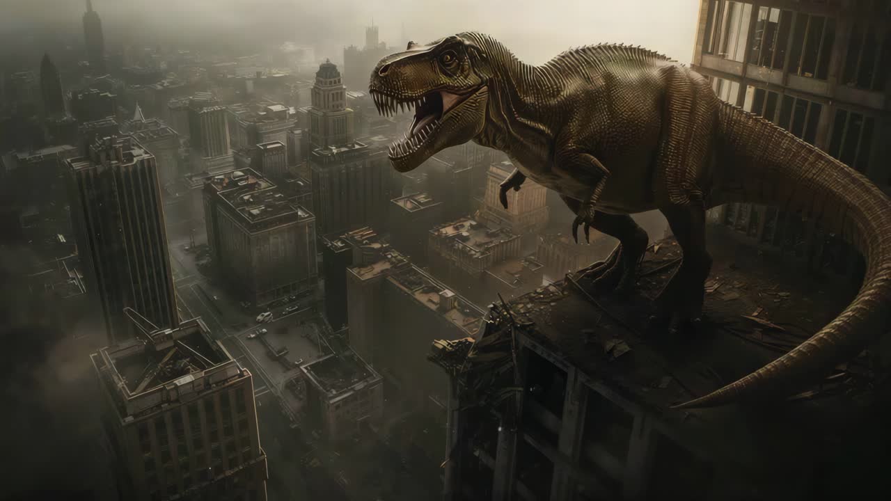T-Rex in a Destroyed City