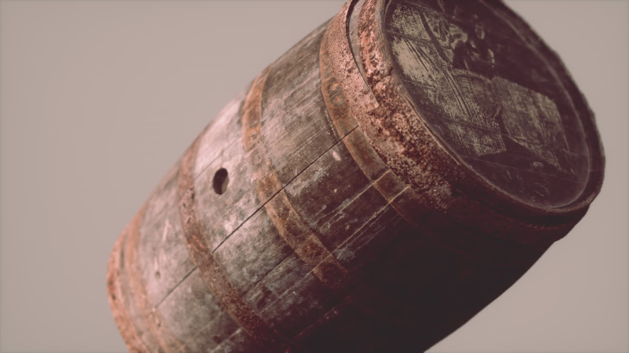 고전적 인 오래된 녹화 된 나무 배럴