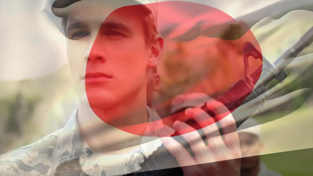 다양한 군인 위에 일본의 발의 애니메이션