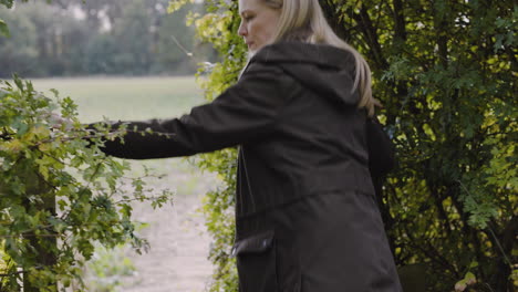 woman in park on autumn day