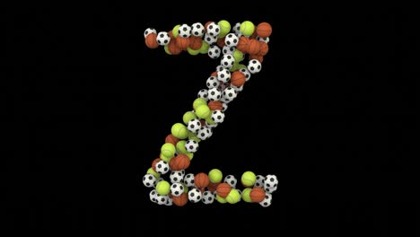 sports ball themed font  letter z