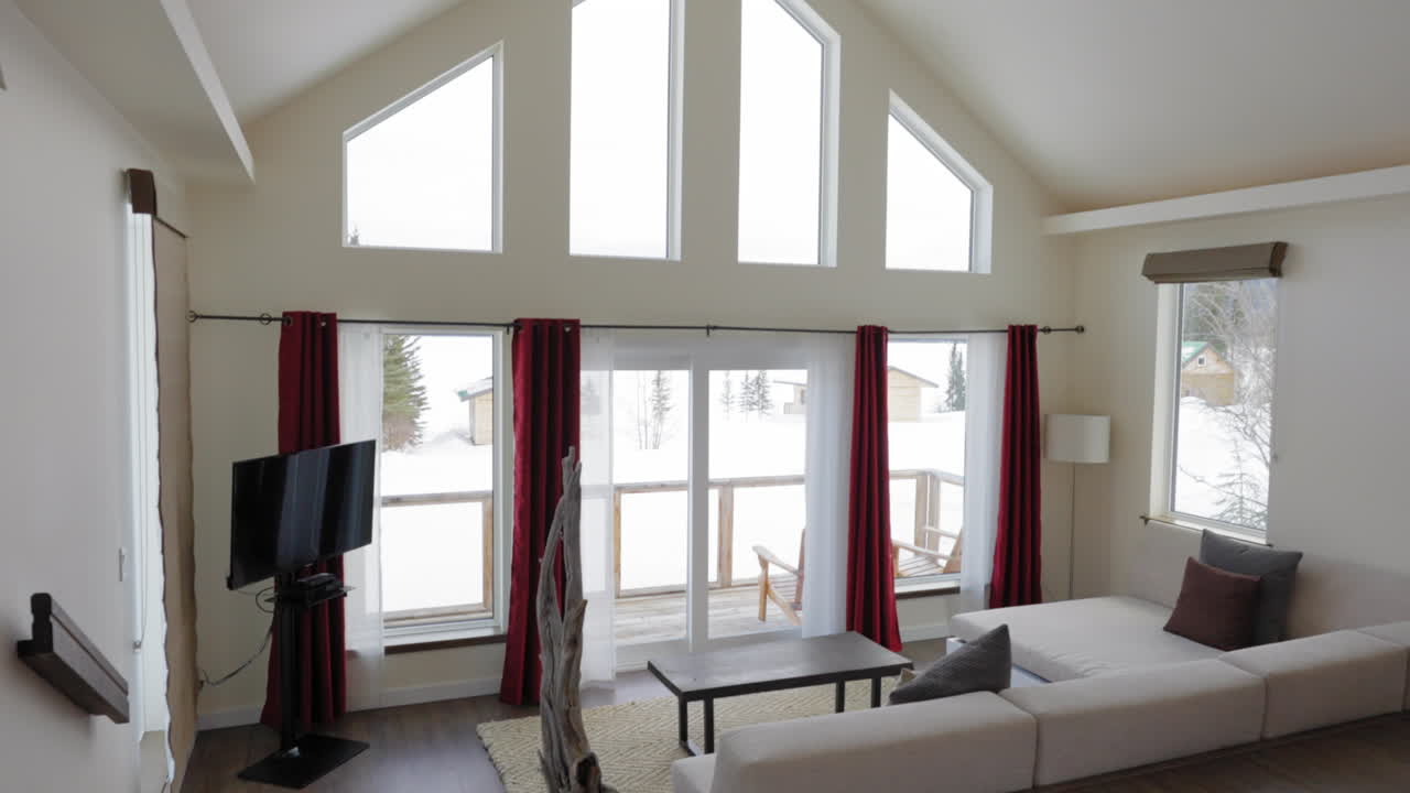 toma interior de un alojamiento de lujo en un albergue de invierno