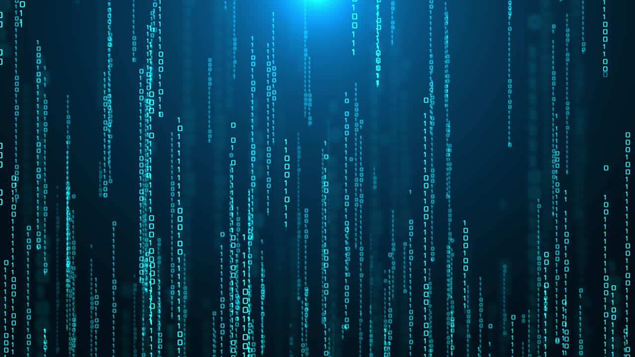 processamento de código binário digital em fundo de loop de tela