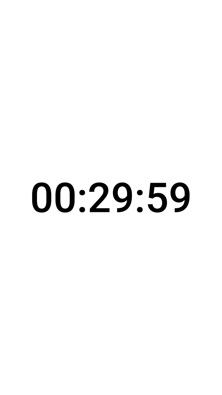 Digital Countdown Timer Counting Down from One Hour