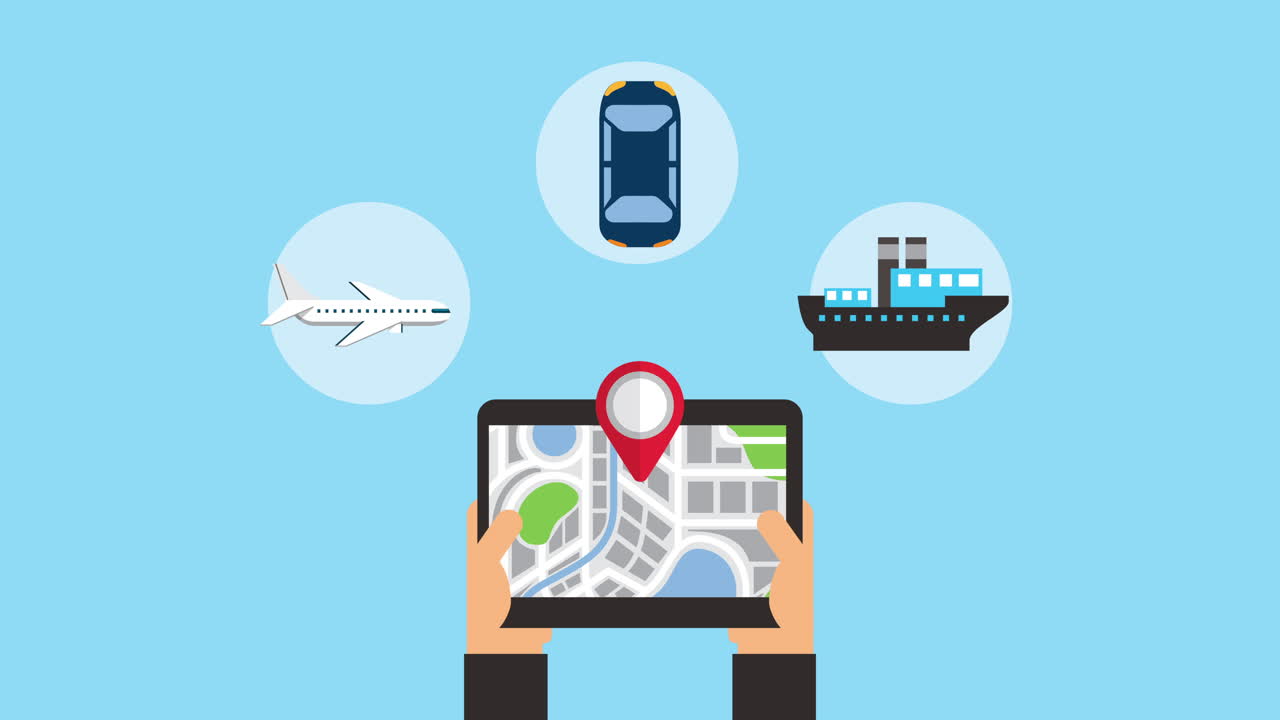 tableta con aplicación de tecnología gps