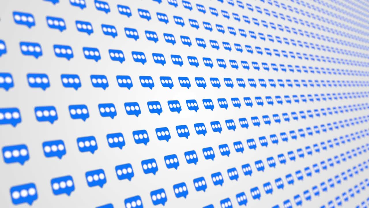 iconos de mensajes patrón de red de redes sociales fondo animado