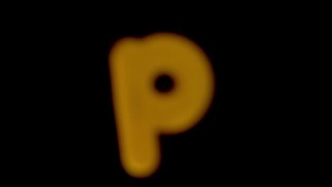 The-letter-p-coming-into-focus-on-black-background