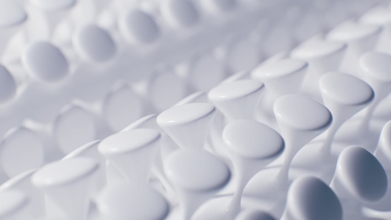 abstracto geométrico en primer plano renderizado en 3d. diseño elegante de papel tapiz blanco. animación de bucle sin costuras